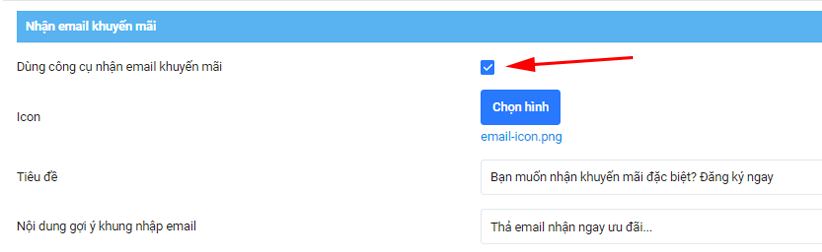Chọn dùng công cụ nhận email
