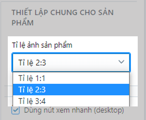 Chọn tỉ lệ ảnh